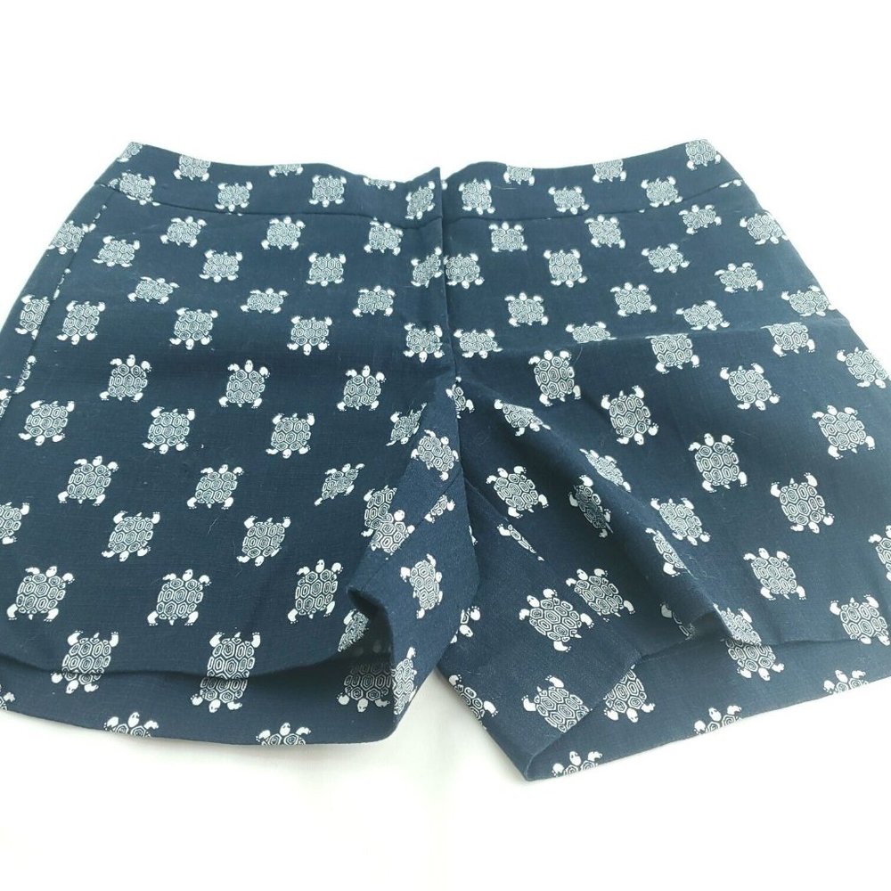 Ann Taylor Loft Womens Blue Turtle Print Flat Front The Riviera Shorts Size 4